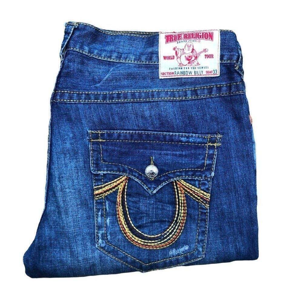 True Religion Jeans Size 40 BILLY RAINBOW Blue